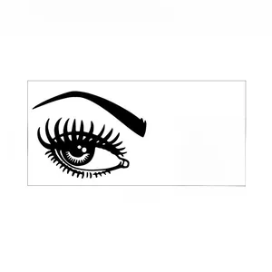 Stickers muraux cils et sourcils minimalistes noirs avec dimensions détaillées 73x33cm