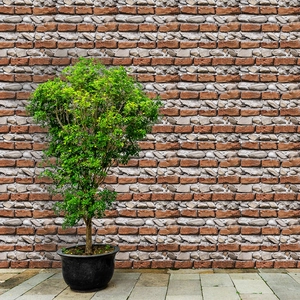 3D Retro Red Brick And Gray Pebble Self-Adhesive PVC Wallpaper Waterproof Wall Sticker For Home Cafe Restaurant Decor