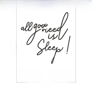 Size specifications 54cm x 42cm for All You Need Is Sleep lettering wall decal
