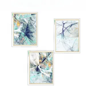 Detail of three-piece Nordic abstract wall art set with dimensions 40x30cm