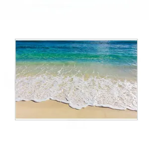 Detail view of beach ocean waves floor sticker with 90cm by 58cm dimensions