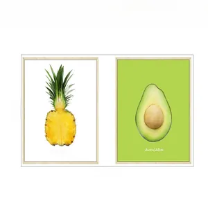 Wandsticker mit Ananas und Avocado Motiv, Maße ca. 65cm breit und 38cm hoch