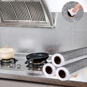 Silver orange peel texture aluminum foil kitchen wall sticker for oil proof protection