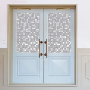 Frosted mosaic pattern static cling glass film for privacy window decoration