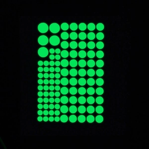 Luminous glow in the dark dot wall stickers for bedroom ceiling decor in fluorescent green