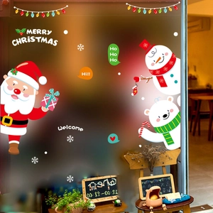 Weihnachtsfensterbilder mit Weihnachtsmann und Schneemann für festliche Glasdekoration