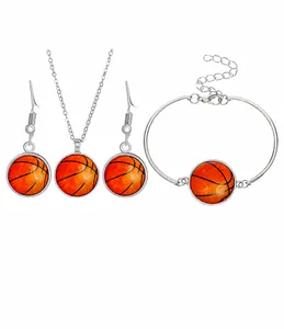 Detaillierte Größentabelle für Basketball Schmuckset mit Halskette und Ohrringen