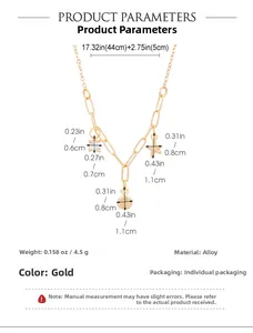 Detailed size measurement of gold alloy starfish and shell pendant necklace on white base