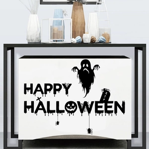 Ghost silhouette and Happy Halloween wall sticker set for modern home holiday decoration