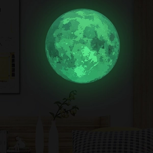 Luminous Moon Wall Sticker Glow In Dark Realistic Lunar Surface PVC Decal For Bedroom Living Room Ceiling Home Decor