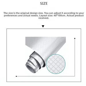 Macro view of 40x100cm diamond textured aluminum foil kitchen sticker with cuttable size