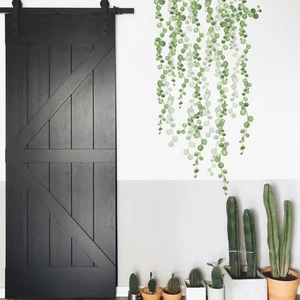 Watercolor green hanging plant wall sticker for minimalist home interior decoration