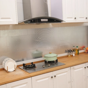 Silver embossed aluminum foil kitchen oil-proof wall sticker for backsplash decor