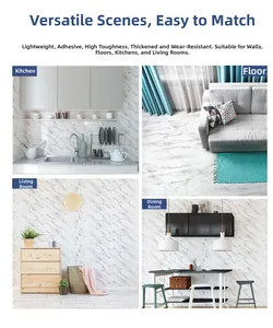 Detail of thickened marble self-adhesive tile sticker showing durability and texture