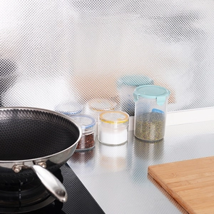 Kitchen oil-proof aluminum foil wall sticker with silver diamond pattern for counters
