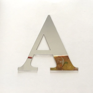 Silver mirror acrylic wall sticker featuring the capital letter A for DIY home decoration