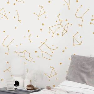 Modern gold geometric constellation wall decals for bedroom home interior decoration