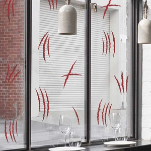Autocollants de traces de griffes sanglantes d'Halloween pour vitres et fenêtres