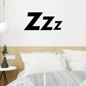 Pegatinas de pared Zzz negras creativas para cabecero con diseño moderno y minimalista