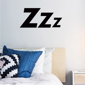 Vinilos decorativos negros Zzz minimalistas para la cabecera del dormitorio casa