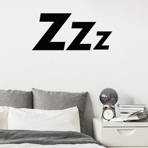 Vinilo decorativo minimalista negro Zzz símbolo de sueño para cabecero de dormitorio