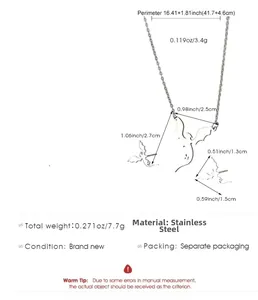 Detailed view of flying dragon necklace and stud earrings set with dimension measurements