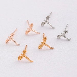 Chic dragon stud earrings in gold, silver, and rose gold finishes for women