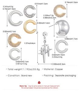 Tableau détaillé des tailles pour boucles d'oreilles créoles en cuivre or et argent