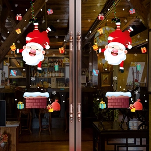 Natale Babbo Natale Camino Regali Adesivi Da Parete Removibili In PVC Decalcomanie Per Finestre Per Decorazione Domestica