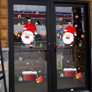 Adesivi natalizi con Babbo Natale e regali per decorazione di vetrate e porte in vetro