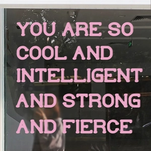 Pink motivational quote wall sticker made of premium vinyl for glass and indoor decor