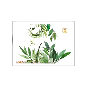 Détail du sticker mural feuille aquarelle 20x14,5 cm pour interrupteur décoratif