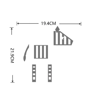 Dimensions détaillées du sticker mural zèbre: largeur 19,4cm et hauteur 21,9cm