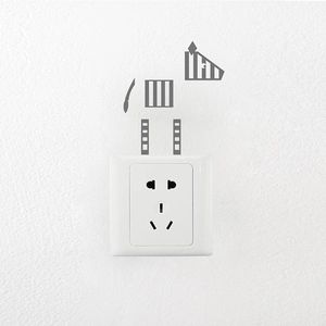 Sticker mural minimaliste zèbre géométrique pour interrupteur et décoration intérieure