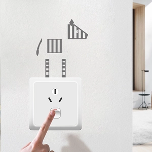 Autocollant mural chien rayé pour décoration d'interrupteur dans une pièce blanche