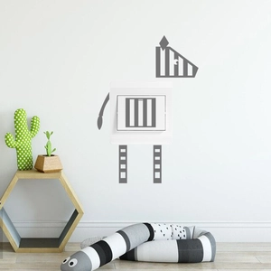 Sticker mural interrupteur motif chien zèbre pour décoration chambre d'enfant