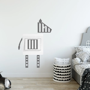 Sticker mural zèbre créatif pour décoration d'interrupteur dans une chambre d'enfant