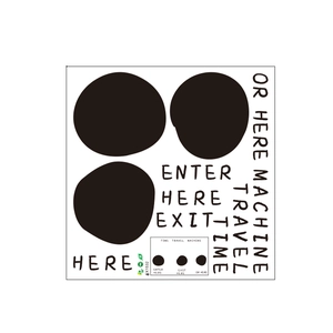 Detailansicht des Black Hole Wandtattoos mit den Sprüchen Enter Here und Time Travel