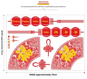 Kit stickers statiques Nouvel An Chinois avec lanternes et carpes koi motifs 50x70cm