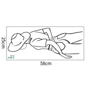 Minimalist elegant lady line art wall sticker dimensions measuring 58cm by 25cm