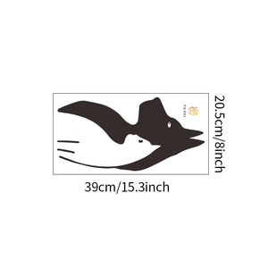 Detailed wall sticker dimensions 39x20.5cm featuring black bird and white bear silhouettes