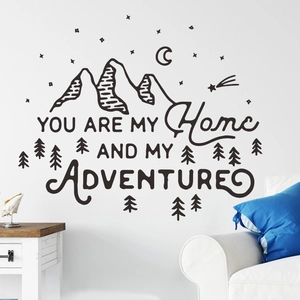Nordic Style Adventure Mountain Quote Wall Sticker Modern Minimalist PVC Bedroom Living Room Home Decor Art Removable Vinyl Mural