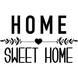 Minimalist Sweet Home wall stickers with heart and leaf decorative graphic for bedroom