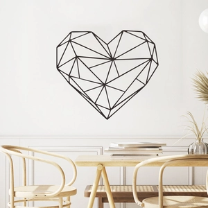 Geometrisches Herz Wandtattoo Modern Minimalistisch Linienkunst Abnehmbarer Aufkleber Für Wohnzimmer Schlafzimmer Büro Deko