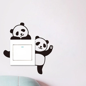 Cute cartoon giant panda switch stickers for DIY wall decoration and home beautification