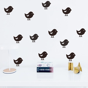 Minimalist black bird silhouette wall decals for home and office decoration