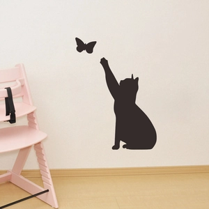 Minimalist Black Cat Butterfly Silhouette Wall Sticker Removable PVC Home Decor For Living Room Bedroom Fridge Furniture