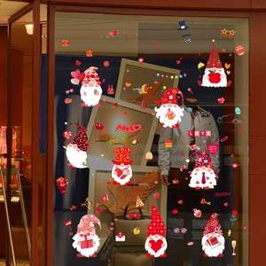 Osterhasen-Gnom-Fensteraufkleber mit bunten Eiern für dekorative Glas- und Wandflächen