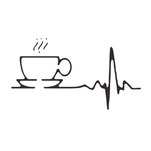 Minimalist coffee heart rate wall decal for bedroom and living room wall decoration