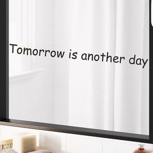 Inspirational 'Tomorrow is another day' wall sticker decor for bedroom or bathroom mirror